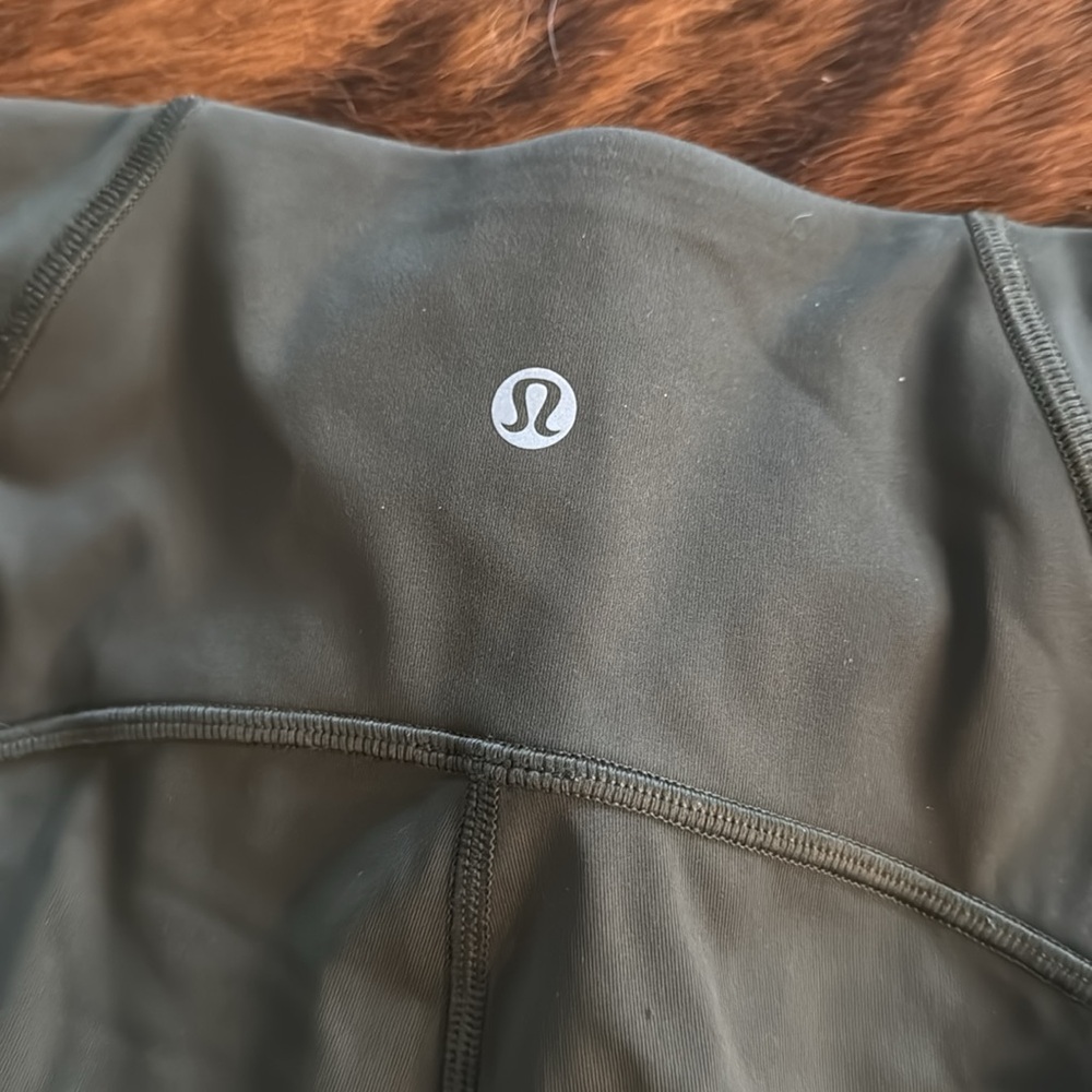 Lululemon Olive Green High-Waisted Leggings - Picture 3 of 5